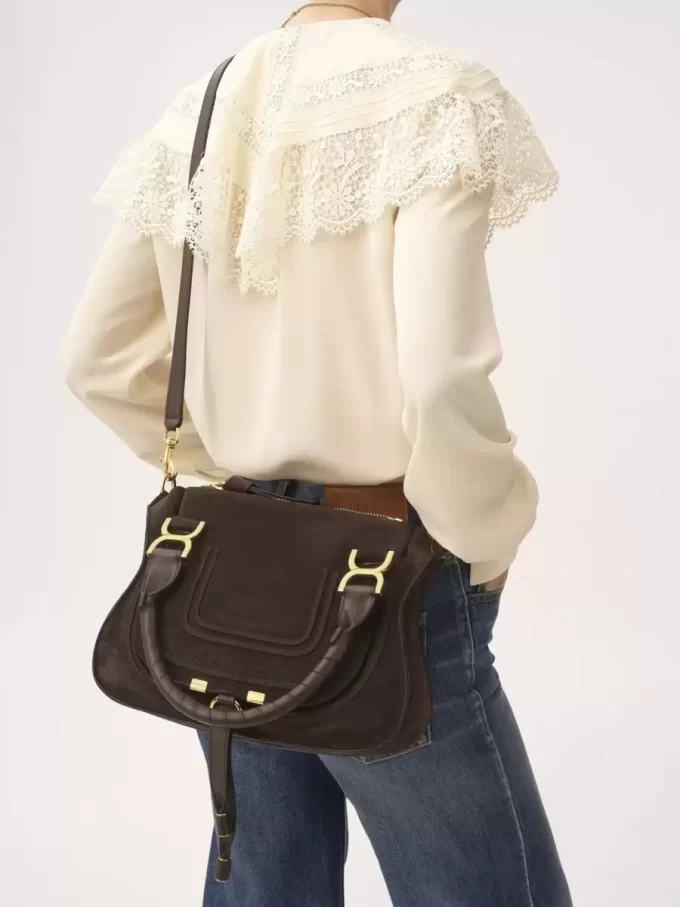 Bolso pequeño Marcie en piel de ante Bolso pequeño Marcie en piel de ante