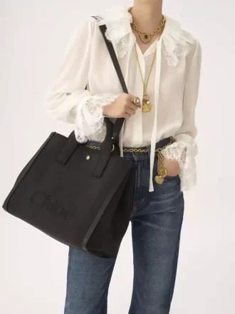 Bolso tote Chloé Carry de lona Bolso tote Chloé Carry de lona