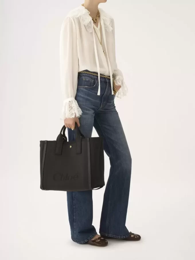 Bolso tote Chloé Carry de lona Bolso tote Chloé Carry de lona