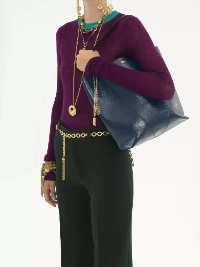 Bolso tote Chloé Spin de piel granulada Bolso tote Chloé Spin de piel granulada