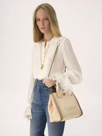 Bolso tote pequeño Chloé Carry de lona Bolso tote pequeño Chloé Carry de lona
