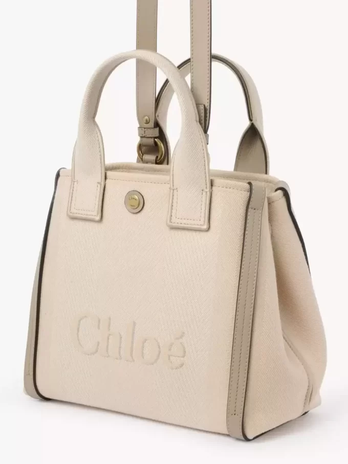 Bolso tote pequeño Chloé Carry de lona Bolso tote pequeño Chloé Carry de lona