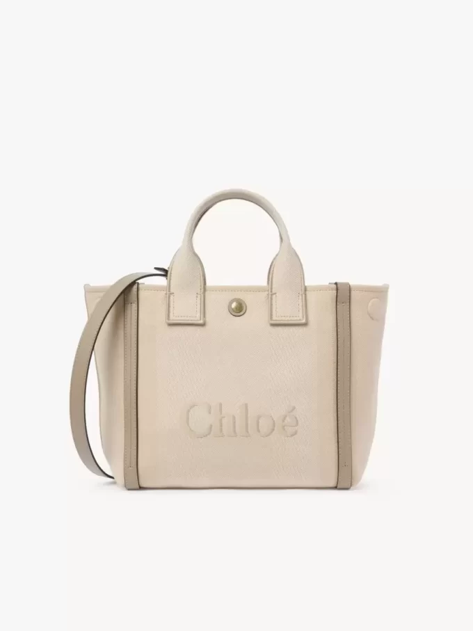 Bolso tote pequeño Chloé Carry de lona Bolso tote pequeño Chloé Carry de lona