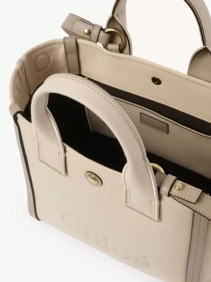 Bolso tote pequeño Chloé Carry de lona Bolso tote pequeño Chloé Carry de lona