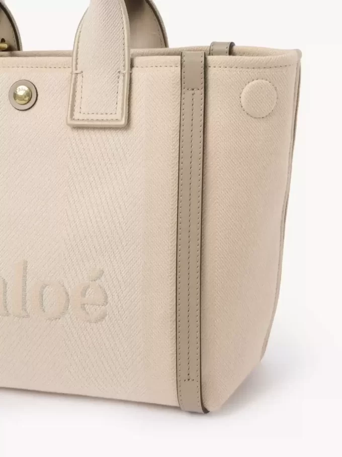 Bolso tote pequeño Chloé Carry de lona Bolso tote pequeño Chloé Carry de lona