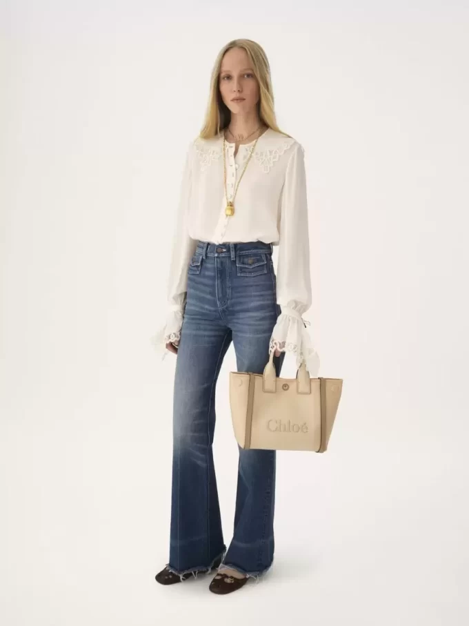 Bolso tote pequeño Chloé Carry de lona Bolso tote pequeño Chloé Carry de lona