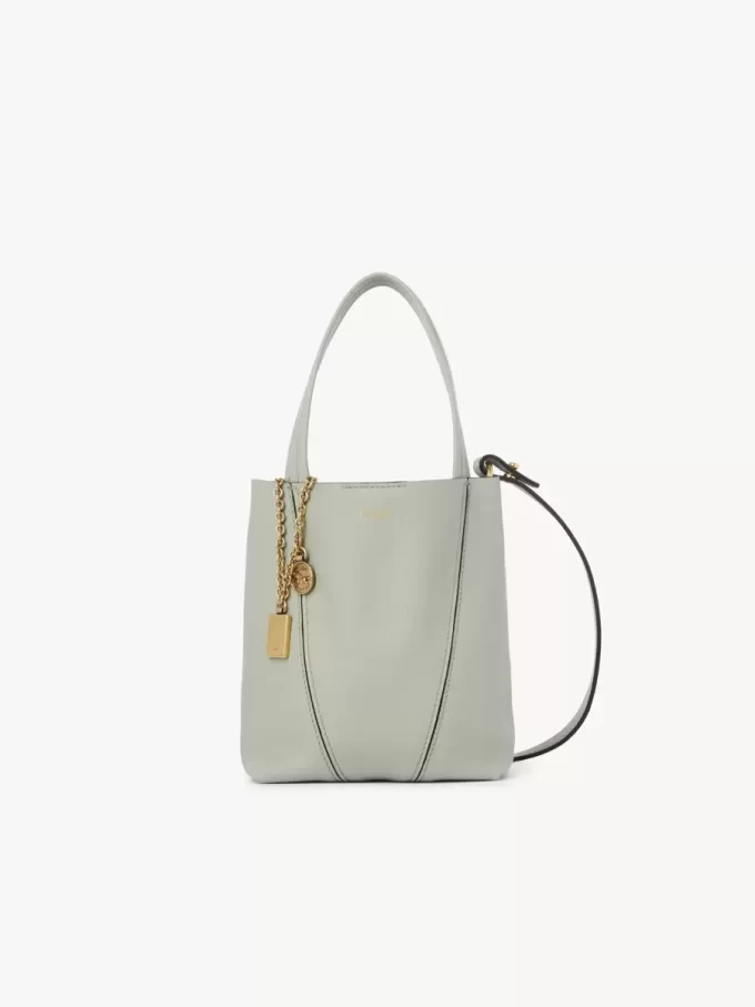 Bolso tote pequeño Chloé Spin de piel granulada Bolso tote pequeño Chloé Spin de piel granulada