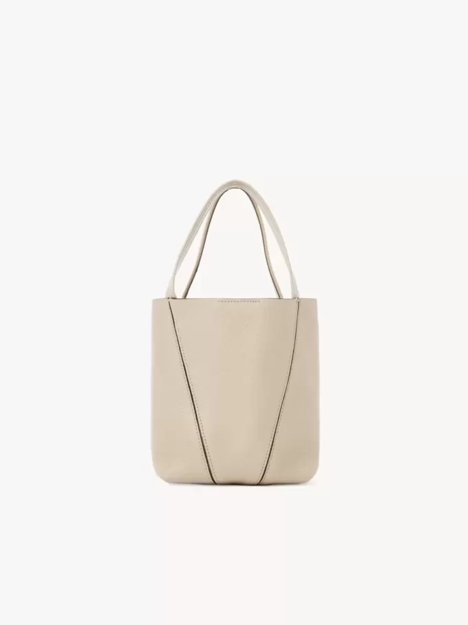 Bolso tote pequeño Chloé Spin de piel granulada Bolso tote pequeño Chloé Spin de piel granulada