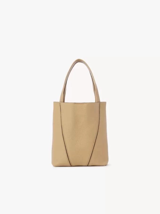 Bolso tote pequeño Chloé Spin de piel granulada Bolso tote pequeño Chloé Spin de piel granulada