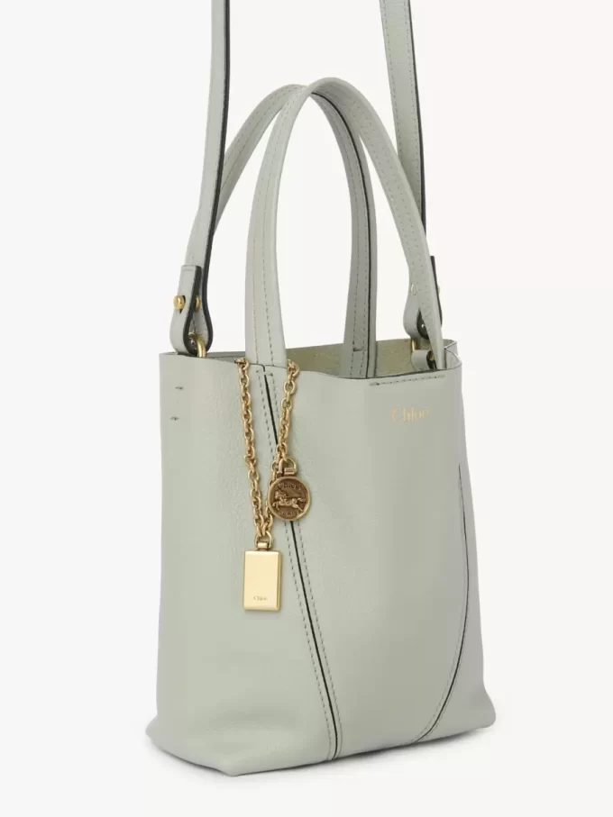 Bolso tote pequeño Chloé Spin de piel granulada Bolso tote pequeño Chloé Spin de piel granulada