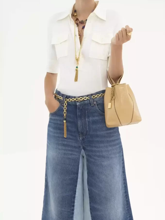 Bolso tote pequeño Chloé Spin de piel granulada Bolso tote pequeño Chloé Spin de piel granulada