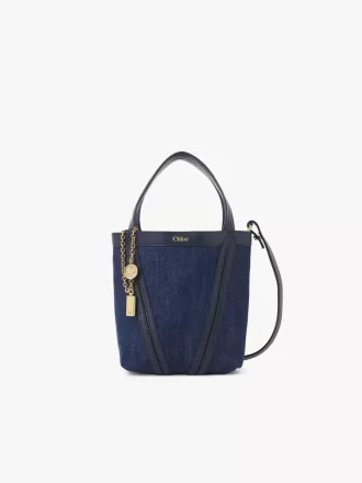 Bolso tote pequeño Chloé Spin en denim Bolso tote pequeño Chloé Spin en denim