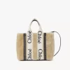 Bolso tote pequeño Woody de piel de oveja Bolso tote pequeño Woody de piel de oveja