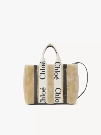 Bolso tote pequeño Woody de piel de oveja Bolso tote pequeño Woody de piel de oveja