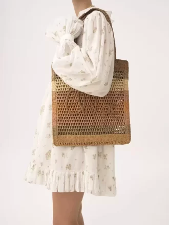 Bolso tote Summer Banana en rafia Bolso tote Summer Banana en rafia