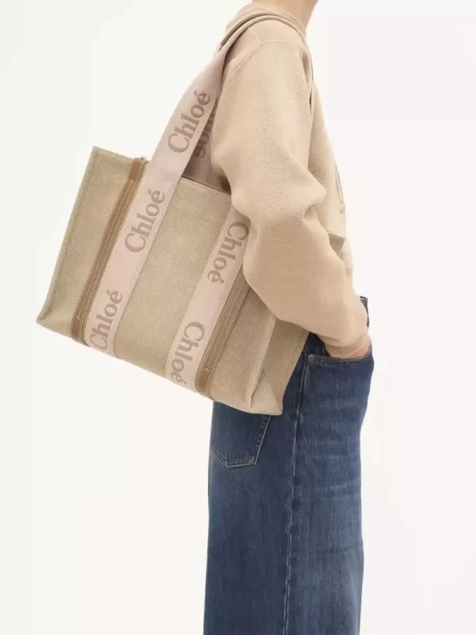 Bolso tote Woody en lino Bolso tote Woody en lino