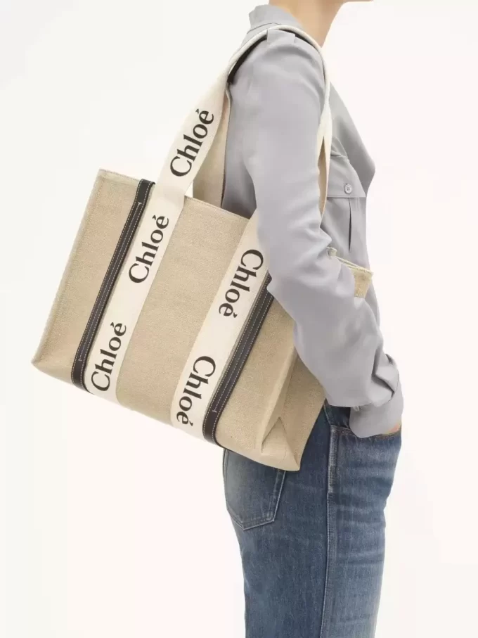 Bolso tote Woody en lino Bolso tote Woody en lino