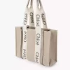 Bolso tote Woody en lino y piel Bolso tote Woody en lino y piel