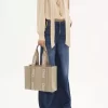 Bolso tote Woody en lino y piel Bolso tote Woody en lino y piel