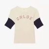 Camiseta ajustada con logotipo en algodón flameado Camiseta ajustada con logotipo en algodón flameado