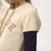 Camiseta ajustada con logotipo en algodón flameado Camiseta ajustada con logotipo en algodón flameado