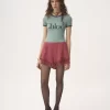 Camiseta ajustada con logotipo en jersey de mezcla de algodón Camiseta ajustada con logotipo en jersey de mezcla de algodón