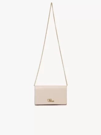 Cartera con solapa y cadena Chloé Iconic en piel brillante Cartera con solapa y cadena Chloé Iconic en piel brillante