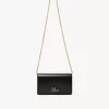 Cartera con solapa y cadena Chloé Iconic en piel brillante Cartera con solapa y cadena Chloé Iconic en piel brillante
