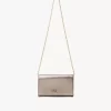 Cartera con solapa y cadena Chloé Iconic en piel metalizada Cartera con solapa y cadena Chloé Iconic en piel metalizada