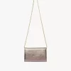 Cartera con solapa y cadena Chloé Iconic en piel metalizada Cartera con solapa y cadena Chloé Iconic en piel metalizada