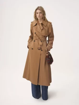Gabardina larga de gabardina de algodón Gabardina larga de gabardina de algodón