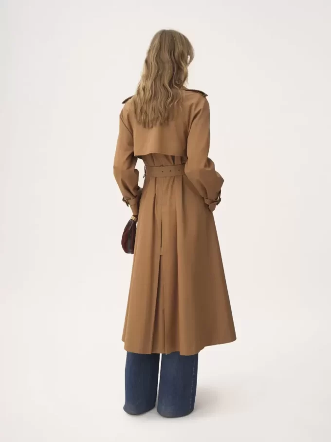 Gabardina larga de gabardina de algodón Gabardina larga de gabardina de algodón