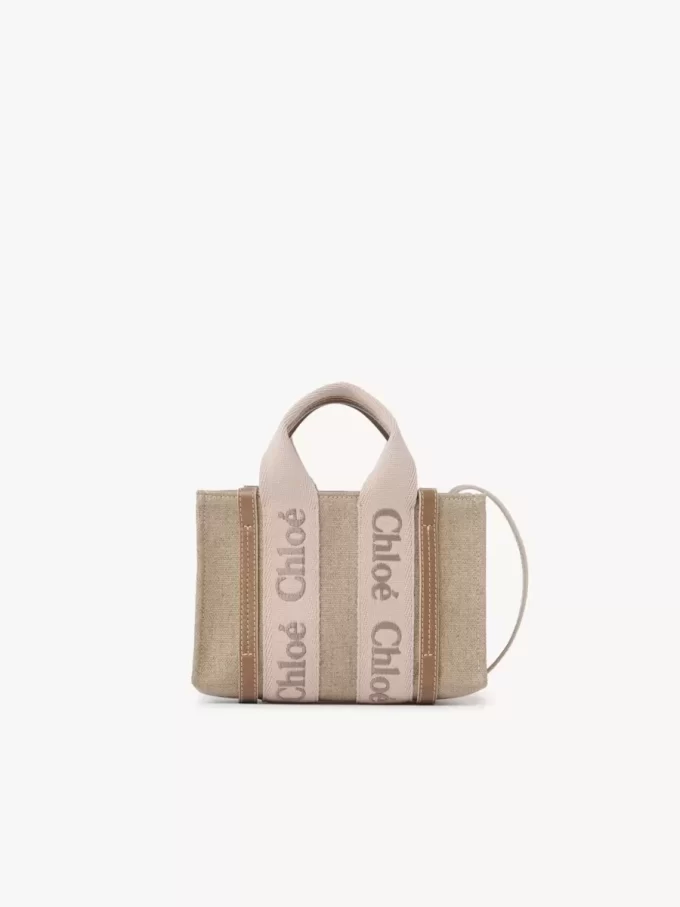 Mini bolso tote Woody en lino Mini bolso tote Woody en lino