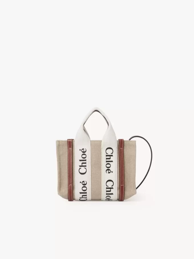 Mini bolso tote Woody en lino Mini bolso tote Woody en lino