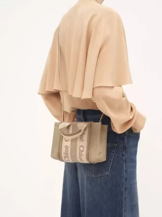 Mini bolso tote Woody en lino Mini bolso tote Woody en lino