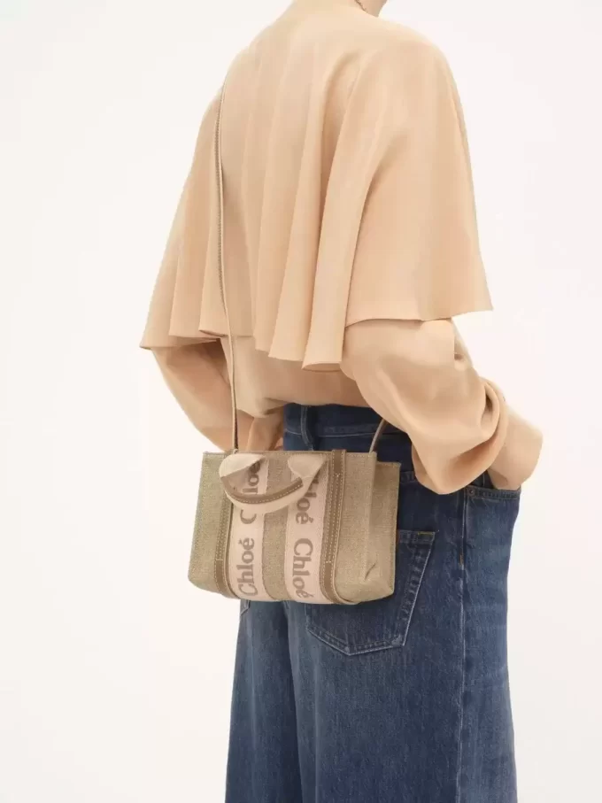 Mini bolso tote Woody en lino Mini bolso tote Woody en lino