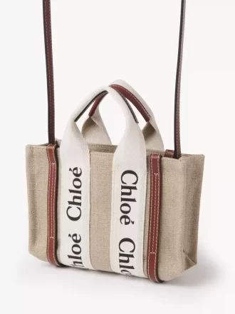 Mini bolso tote Woody en lino Mini bolso tote Woody en lino
