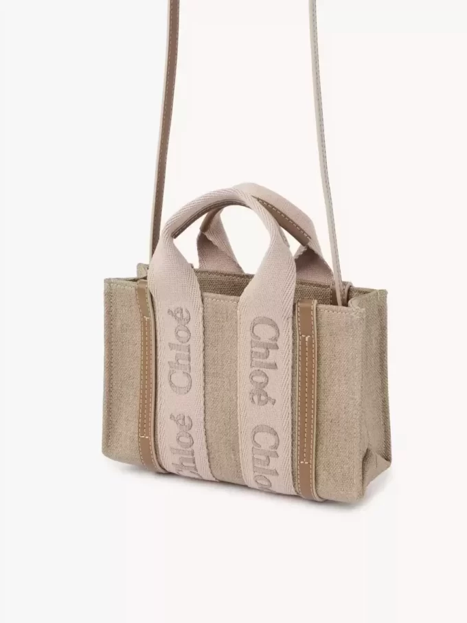 Mini bolso tote Woody en lino Mini bolso tote Woody en lino