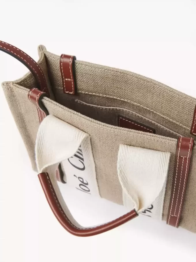 Mini bolso tote Woody en lino Mini bolso tote Woody en lino