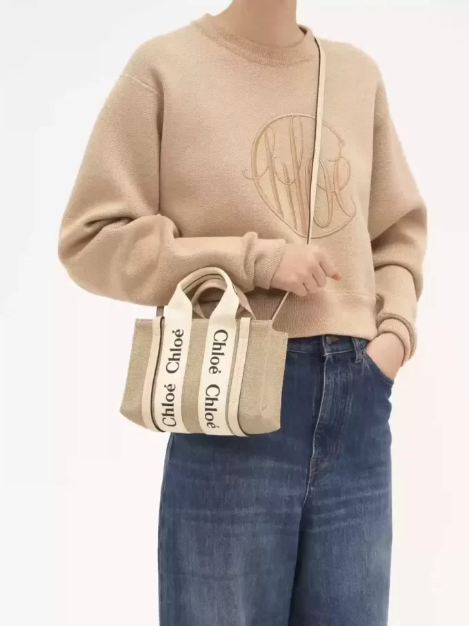 Mini bolso tote Woody en lino Mini bolso tote Woody en lino