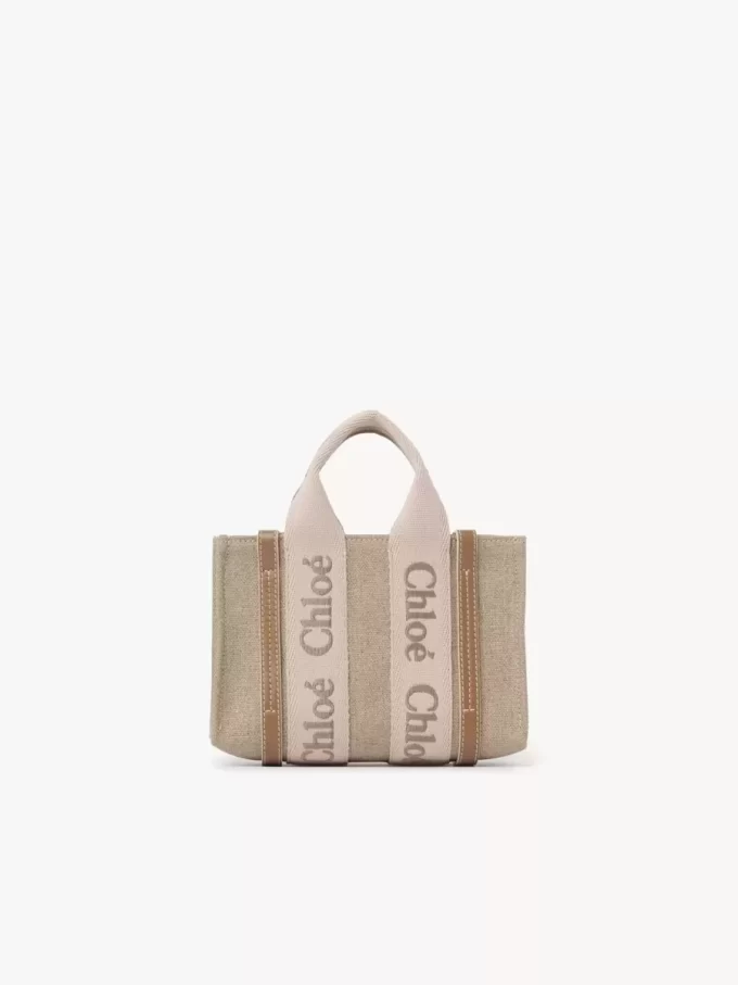 Mini bolso tote Woody en lino Mini bolso tote Woody en lino