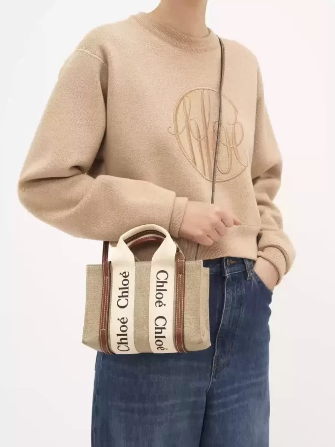 Mini bolso tote Woody en lino Mini bolso tote Woody en lino