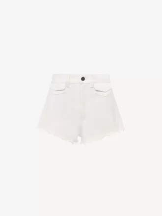 Mini shorts de tiro alto en denim Mini shorts de tiro alto en denim