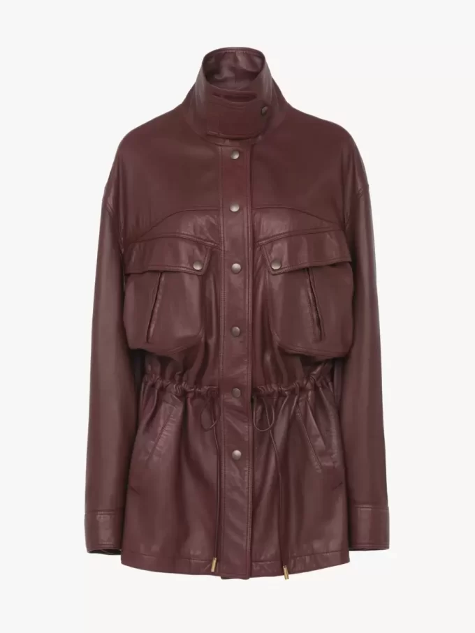 Parka de cuello alto en piel Parka de cuello alto en piel