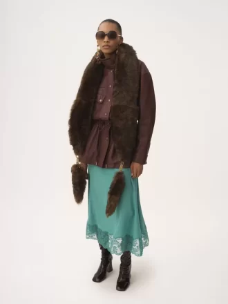 Parka de cuello alto en piel Parka de cuello alto en piel