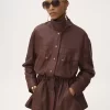 Parka de cuello alto en piel Parka de cuello alto en piel