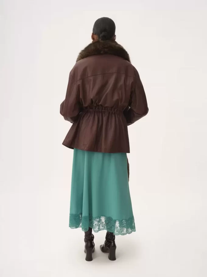 Parka de cuello alto en piel Parka de cuello alto en piel