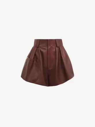 Shorts de tiro alto en piel Shorts de tiro alto en piel